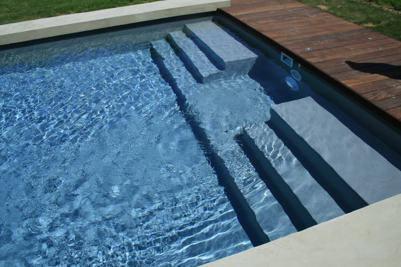 Piscine 12 x 5 Membrane armé Gris Foncé  Aubagne Aix en Provence